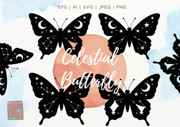 Celestial Butterfly SVG: Graphics & Illustrations