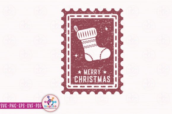 Christmas Post Stamp SVG: Graphics for Crafts