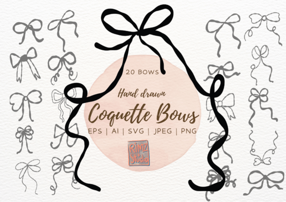 Coquette Bows Clipart: Graphics & Illustrations
