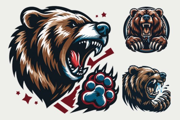 Crafts & Graphics: Growling Bear Logo Vector