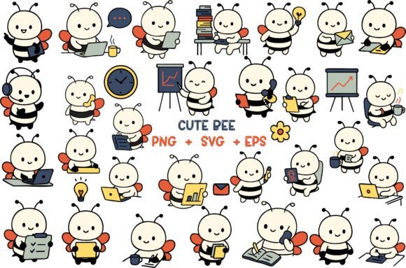 Cute Office Planner Bee Stickers SVG PNG: A Designer’s Review