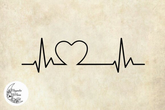 Heartbeat Graphics for Crafts & Web