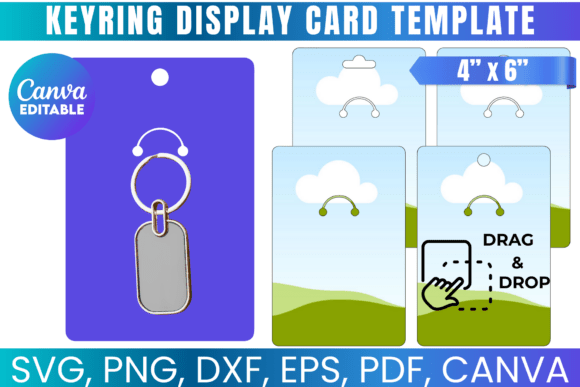Keyring Display Card Template: Graphics & Print Templates