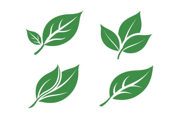 Leaf Silhouette Vector Icon Bundle: Graphics & Print Materials Mockups