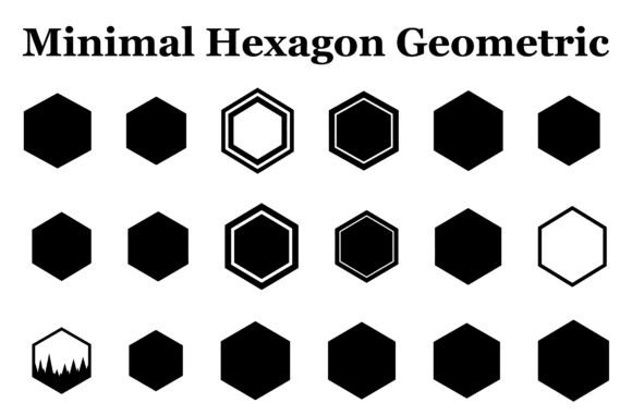 Minimal Hexagon Geometric Logo3 Graphics & Icons