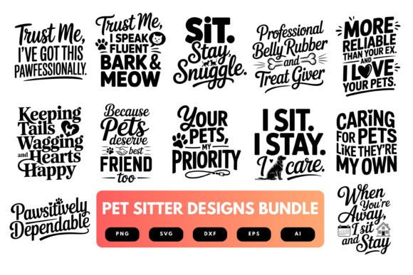 Pet Sitter SVG Bundle: Graphics for Crafts