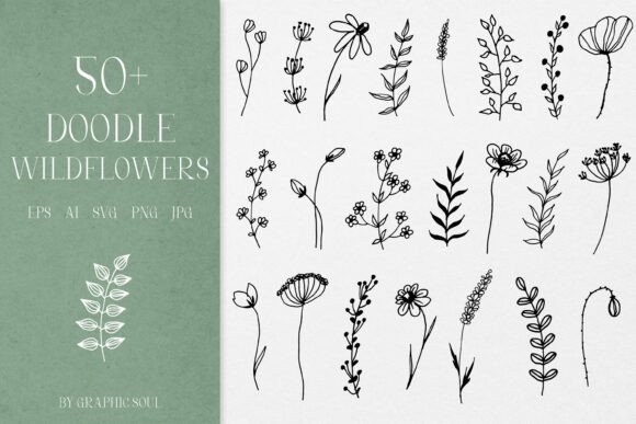 Reviewing Wildflowers Line Art Doodle SVG for Stitching