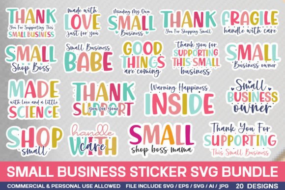 Small Business Sticker SVG Bundle for Crafts and Graphics