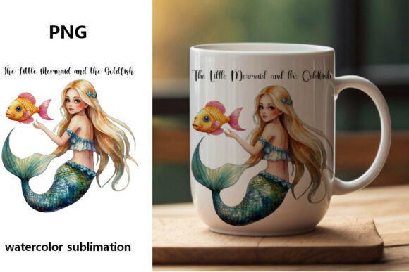 The Little Mermaid and the Goldfish Wate Graphics