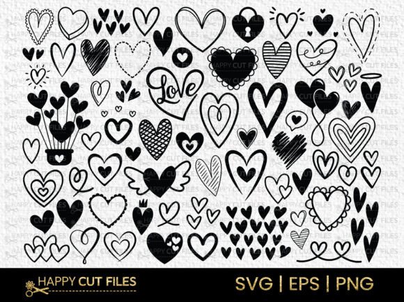Valentine Doodle Graphics for Crafts
